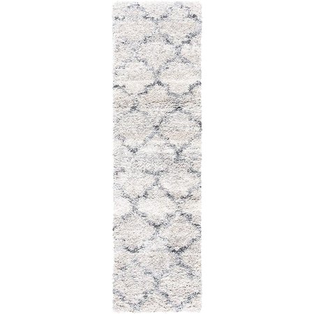 SAFAVIEH 2 ft. 3 in. x 12 ft. Fontana Shag 800 Runner Rug, Grey & Ivory FNT888F-212